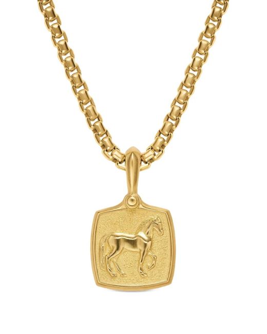 David Yurman Metallic 18K Petrvs Horse-Amulet Necklace for men