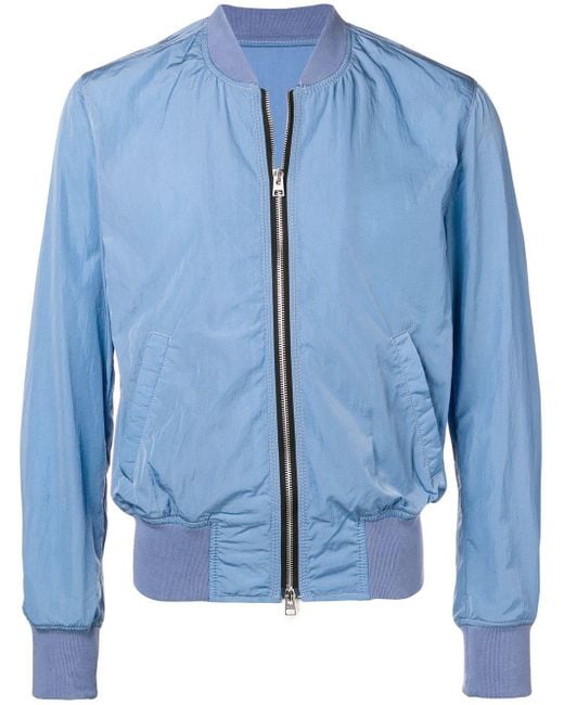 AMI Blue Zipped Bomber Jacket for men