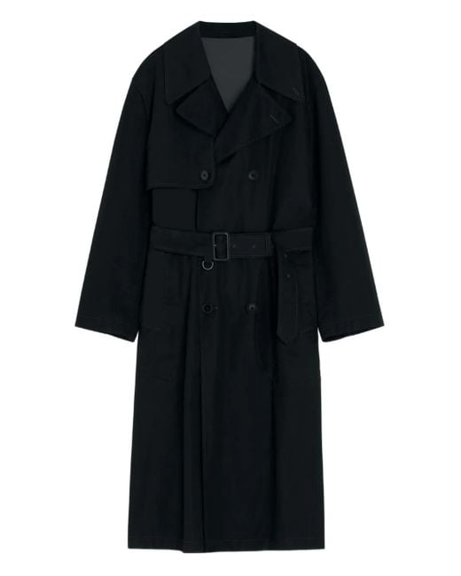 Lemaire Trenchcoat Met Dubbele Rij Knopen En Ceintuur in het Black voor heren