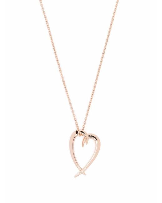 Shaun Leane Metallic Hook Diamond Heart Pendant Necklace