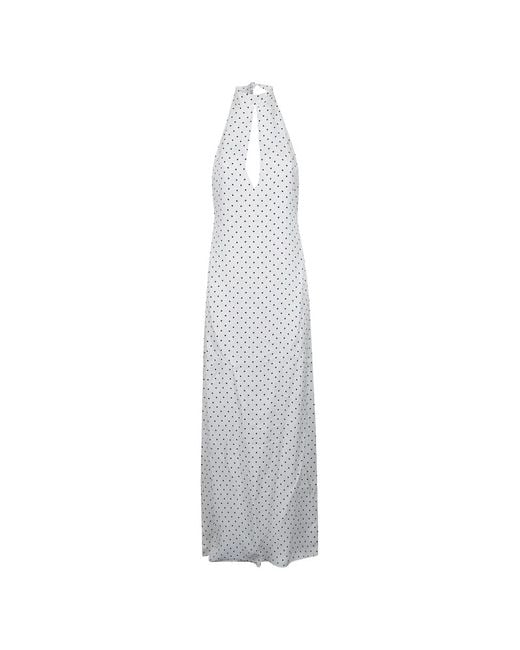 Mar De Margaritas White Polka-Dot Halterneck Dress