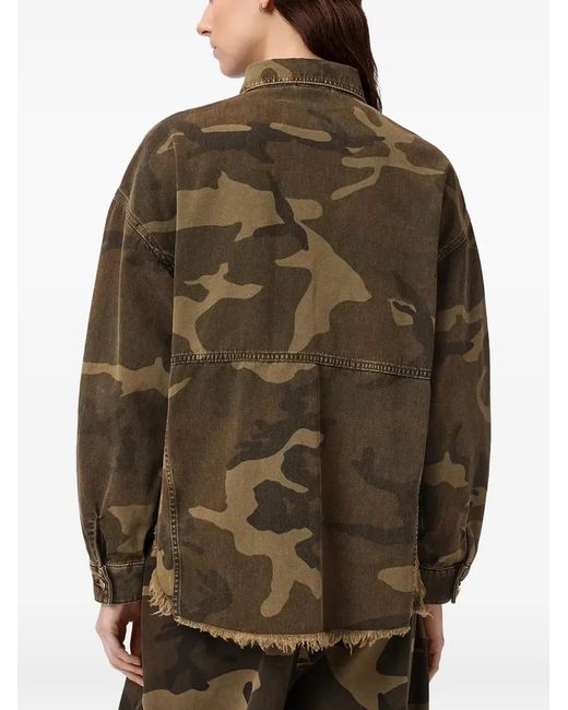AllSaints Brown Veste Oversize Hettie À Imprimé Camouflage