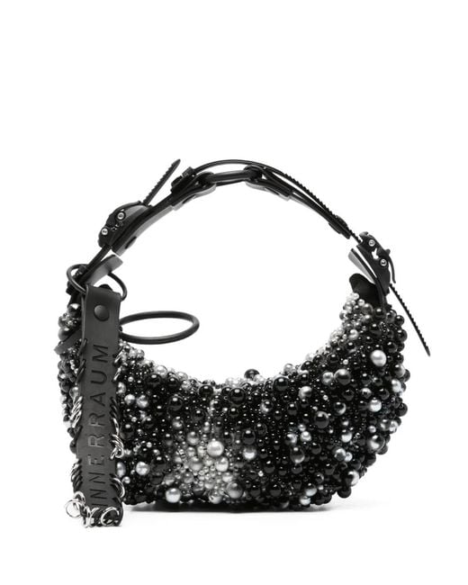Innerraum Black Faux-Pearls Tote Bag