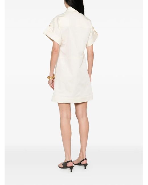 Joseph White Collared Short-Sleeve Mini Dress