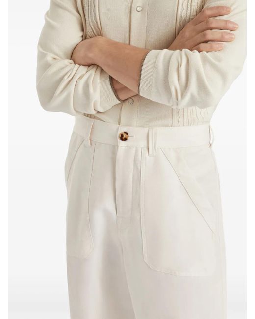 Brunello Cucinelli Drill Broek in het White voor heren