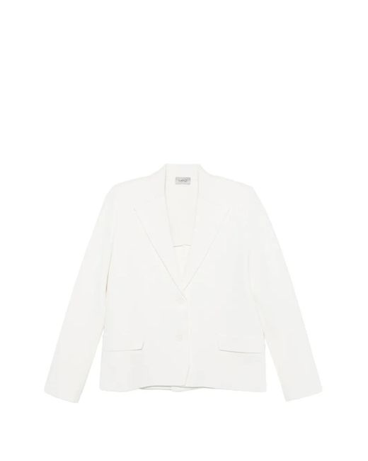 Mrz White Knitted Blazer