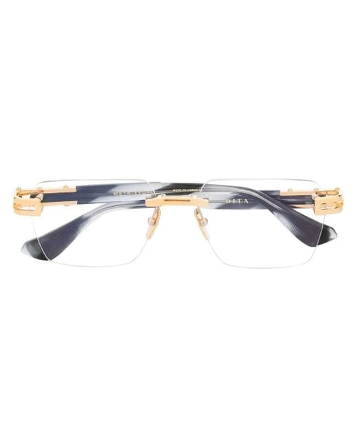 Dita Eyewear Metallic Rimless Square Glasses