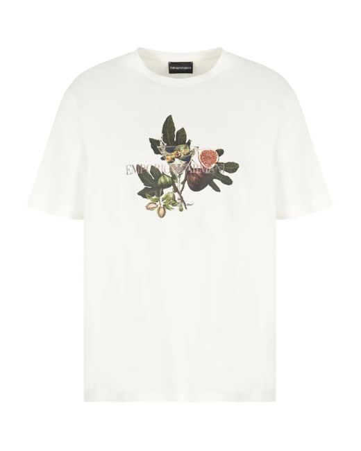 メンズ Emporio Armani プリント Tシャツ White