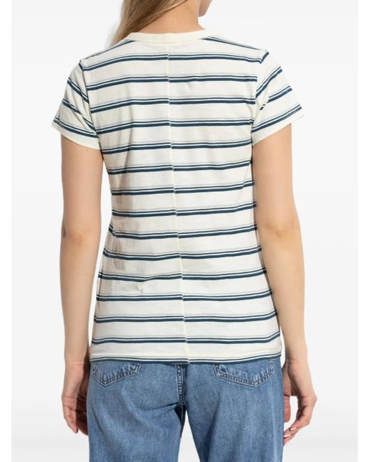 Rag & Bone Gray Striped Crew-Neck T-Shirt