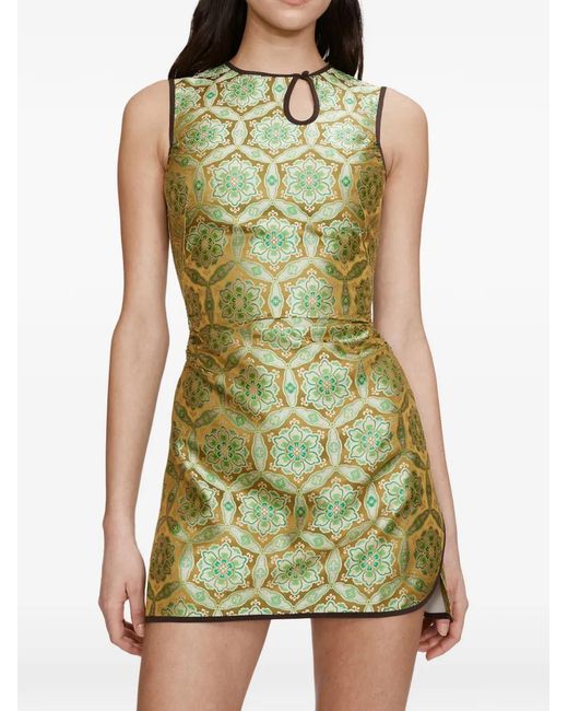 Christopher Esber Yellow Loophole Printed Tank Dress