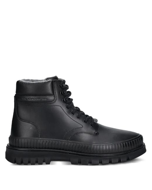 Gant Black Nebrada Lace-Up Ridged Boots for men
