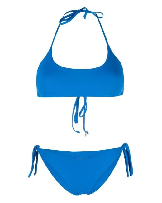 Fisico Blue Self-Tie Bikini Set