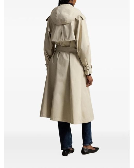 Polo Ralph Lauren Natural Buckled-Scarf A-Line Trench Coat