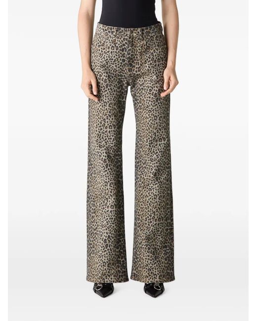 R13 Multicolor Jane Jean Cheetah-Print Jeans