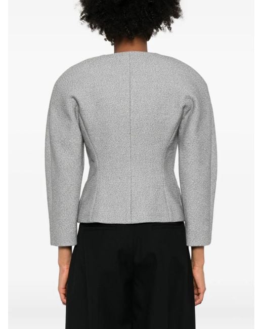 Jacquemus Gray Textured-Fabric Fitted Jacket
