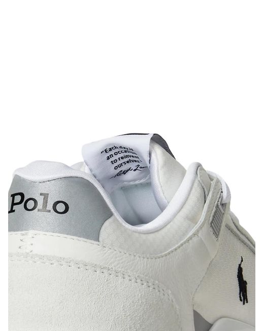 Polo Ralph Lauren White Logo-Detail Lace-Up Sneakers for men