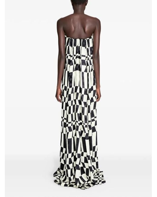 Dries Van Noten White Printed Maxi Dress