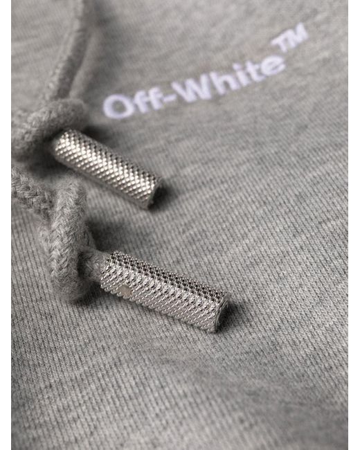 Off-White c/o Virgil Abloh Gray Logo-print Hoodie Dress