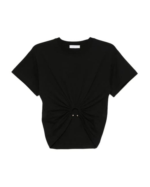 Rabanne Black Ring-Detail T-Shirt