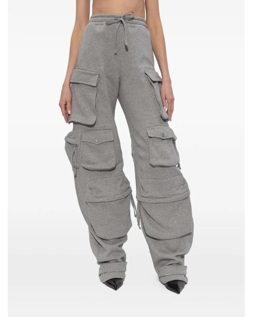 The Attico Gray Cargo-Pockets Trousers