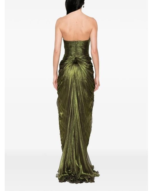 IRIS SERBAN Green Leave Maxi Dress