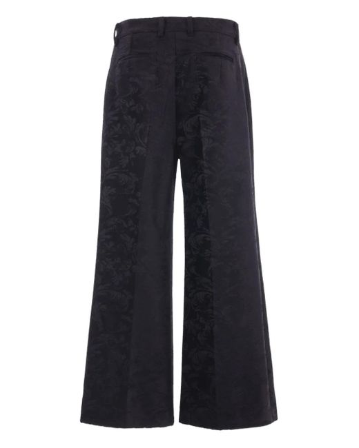 Chloé Blue Damask-Pattern Trousers