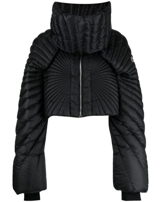 Moncler Black Radiance Convertible Padded Down-filled Jacket