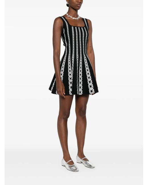 Maje Jacquard Knitted Mini Dress in Black | Lyst