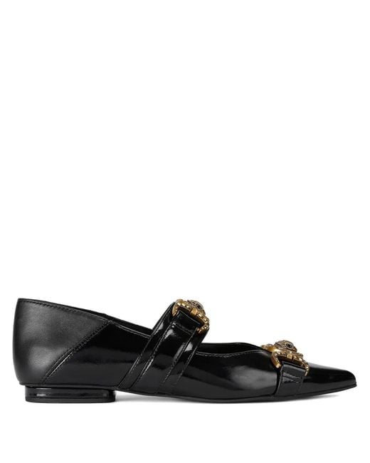 Kurt Geiger Black Mansion Pointed Ballet Flats