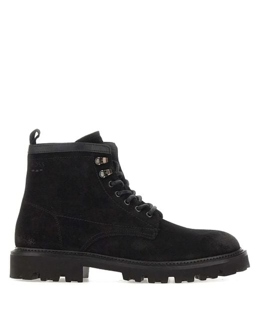 Stivali Stringati di Boss in Black da Uomo