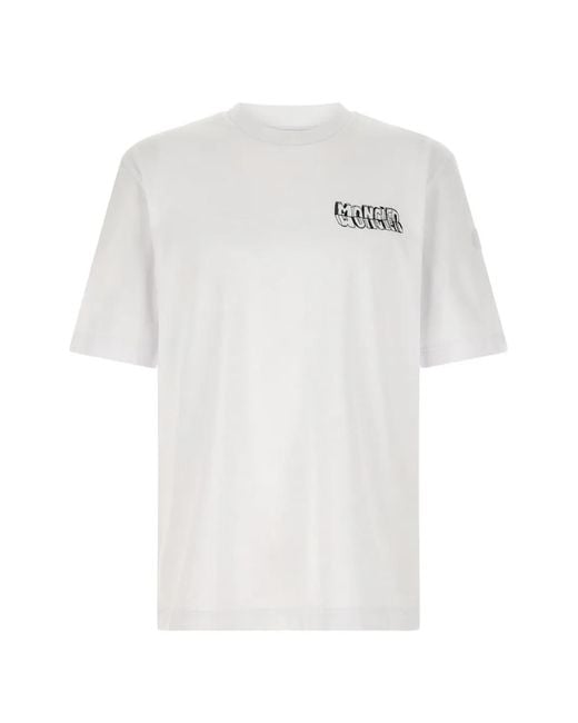 Moncler White Ss Cotton T-Shirt for men