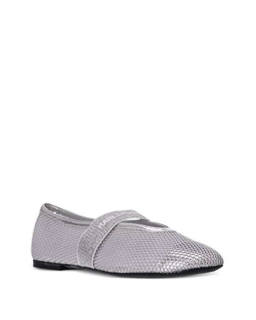 Karl Lagerfeld White Mesh Ballerina Shoes