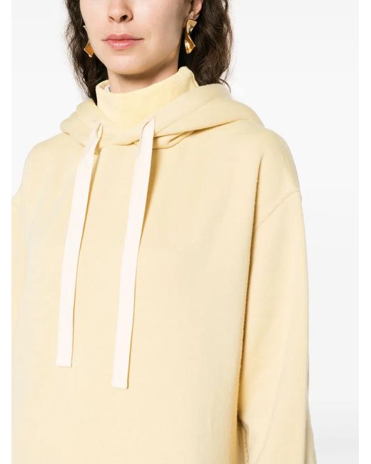 Jil Sander White Side-Slits Knitted Hoodie