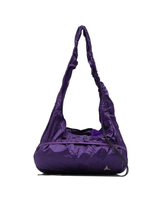 Roa Purple Laki Ripstop-Texture Shoulder Bag