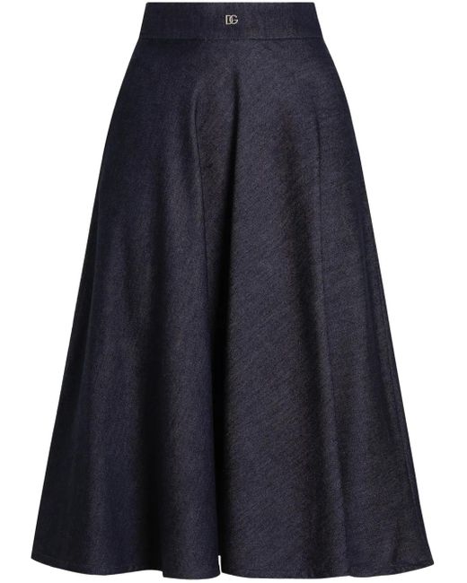 Dolce & Gabbana ロゴプレート スカート Blue