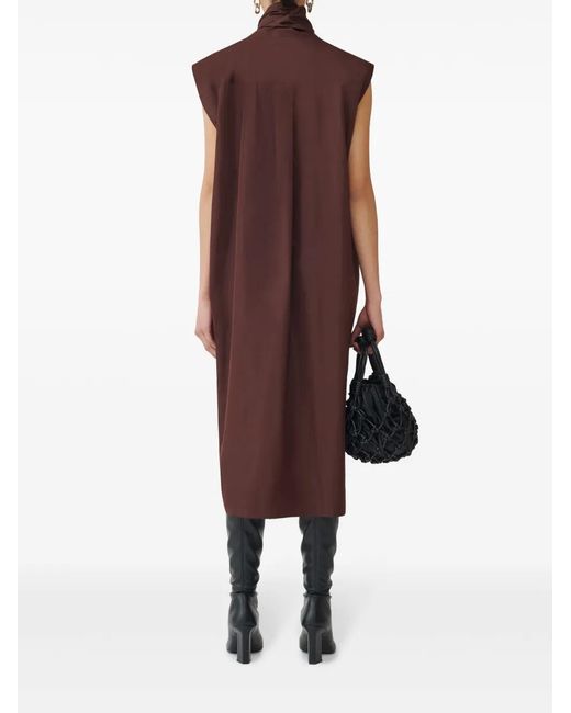 Fabiana Filippi Brown Taffeta Dress