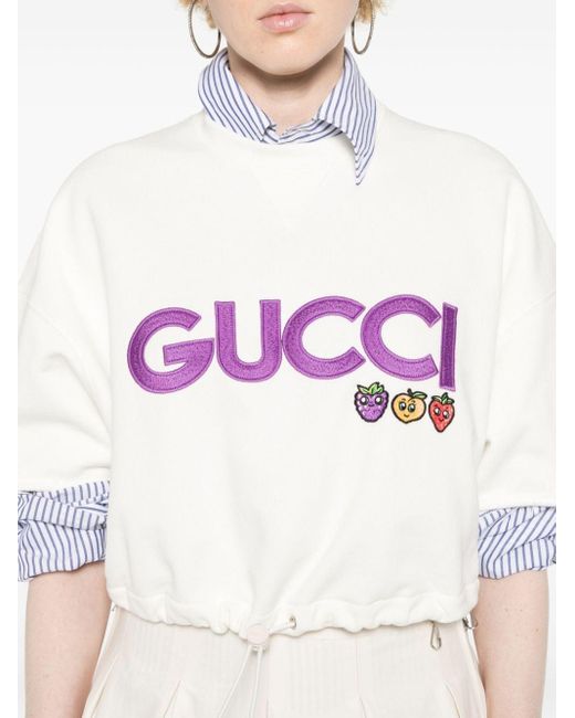 T-shirt à logo brodé Gucci en coloris Pink