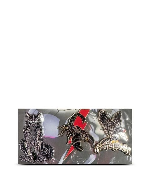 Godspeed Gray Animal-Motif Pins Set (Set Of Three) for men