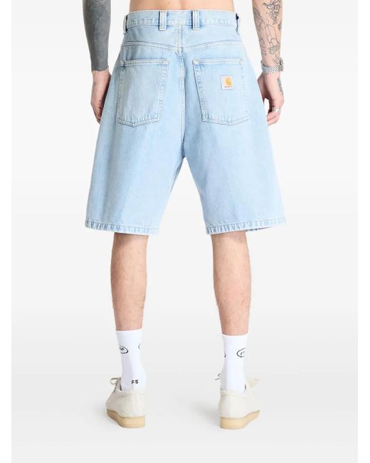 Carhartt Blue High Waist Denim Shorts for men