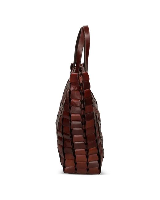 Dragon Diffusion Brown Woven Handle Tote Bag