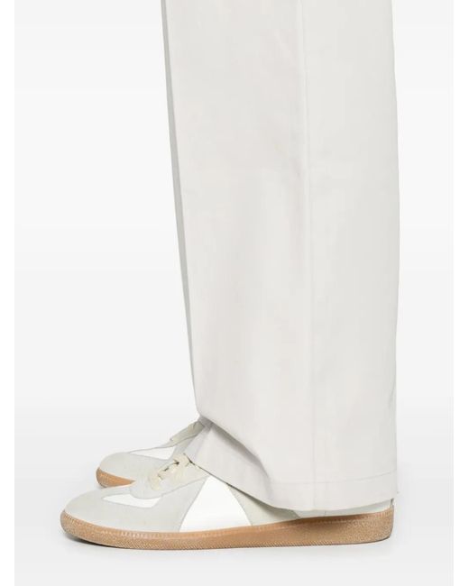Casablanca White Gabardine-Weave Trousers for men