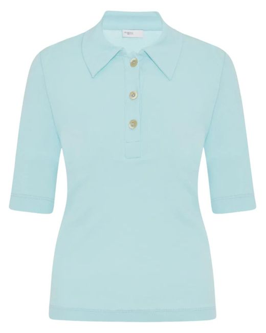 Rosetta Getty Polotop Met Knoopsluiting in het Blue