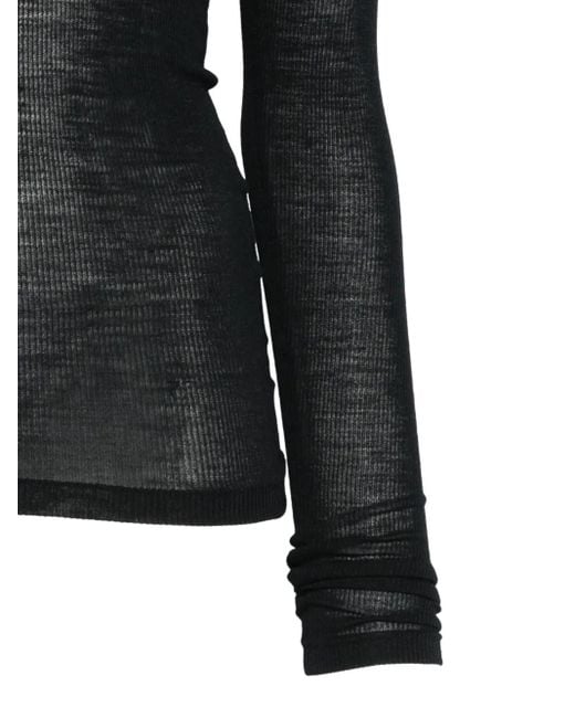 Auralee Black Ribbed Top