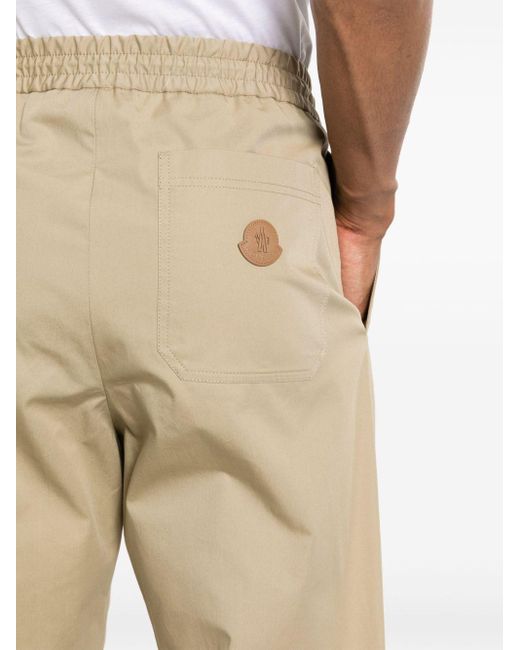 Moncler Natural Neutral Tapered Cotton Trousers - Men's - Cotton for men