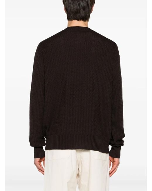 Homme Plissé Issey Miyake Black Crew-Neck Cotton Jumper for men