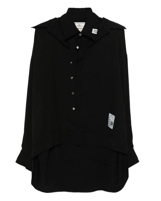 Maison Mihara Yasuhiro Black Layered Button-Fastening Top