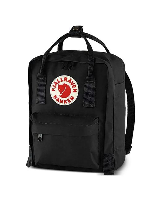 Fjallraven Black Kånken Logo-Patch Backpack