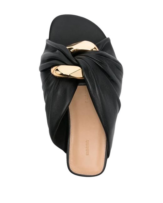 J.W. Anderson Corner Leren Muiltjes in het Black