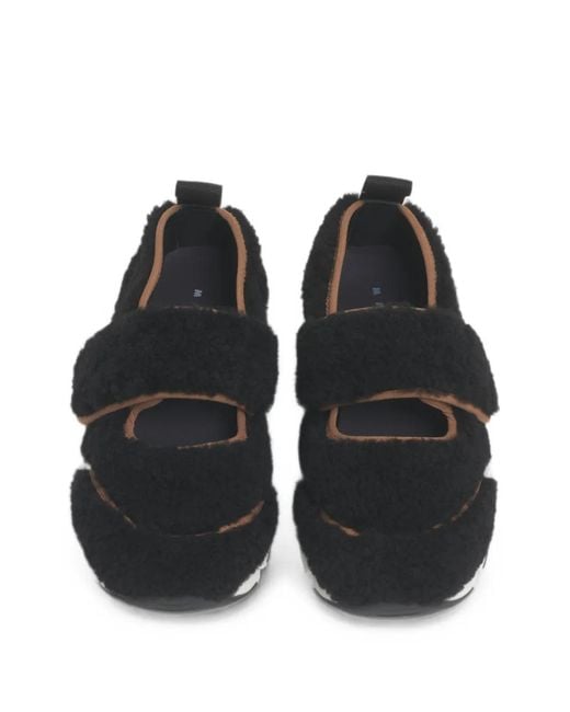 Marni Black Shearling Mary Jane Running Sneakers