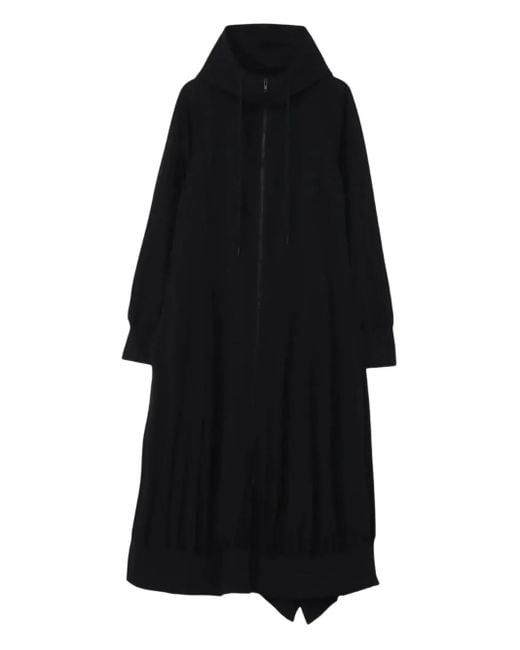 Yohji Yamamoto Black Zip-Fastening Midi Dress